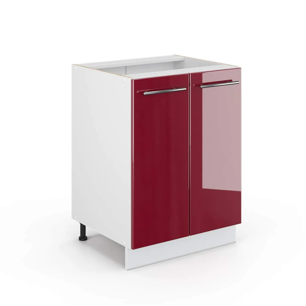 Vicco Fame-Line Mobiletto Base Cucina, Bordeaux Lucido, 60 cm - immagine 1