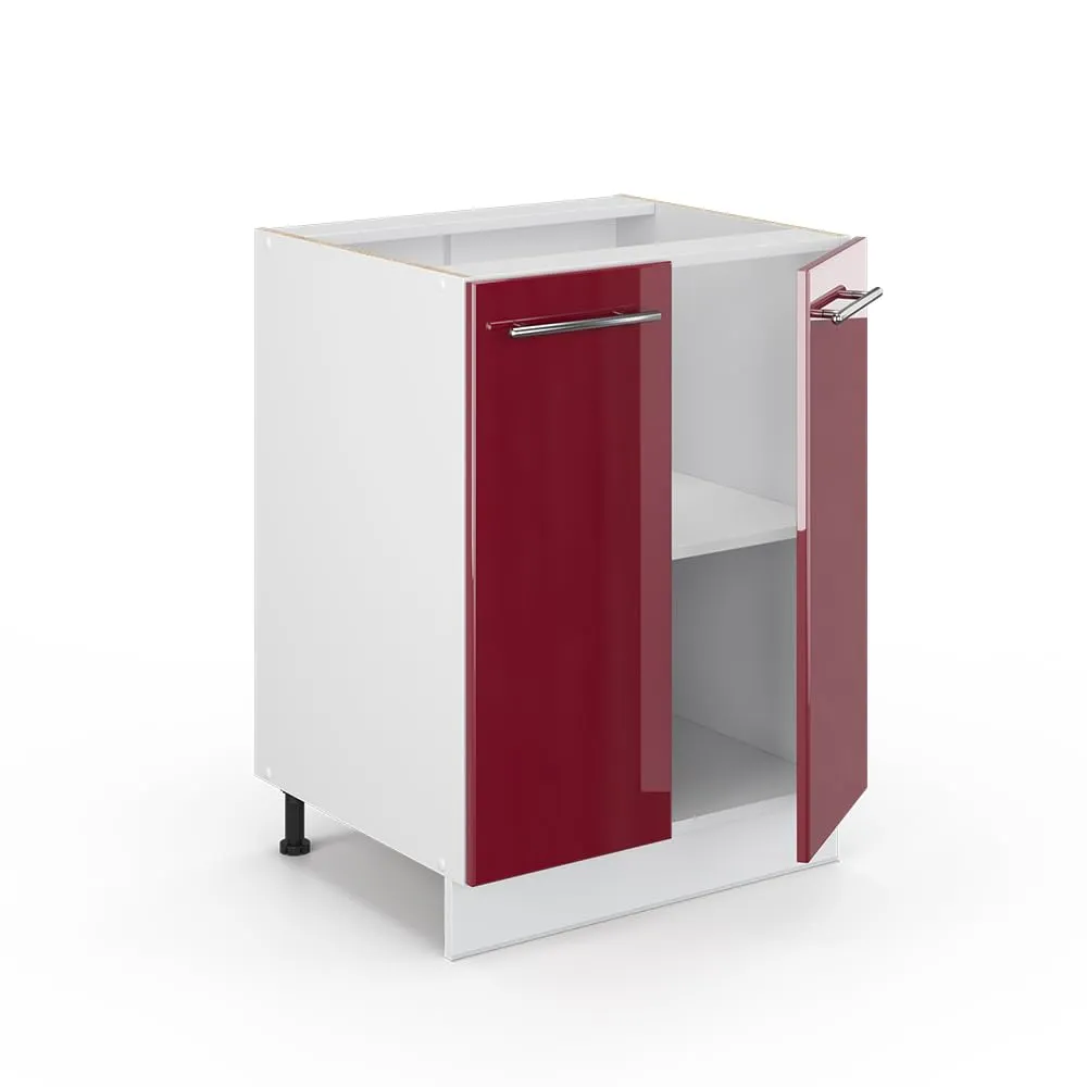 Vicco Fame-Line Mobiletto Base Cucina, Bordeaux Lucido, 60 cm - immagine 5
