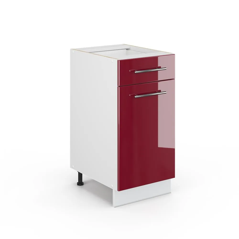 Vicco Mobiletto base per cucina Fame-Line, Bordeaux lucido, 40 cm - immagine 1