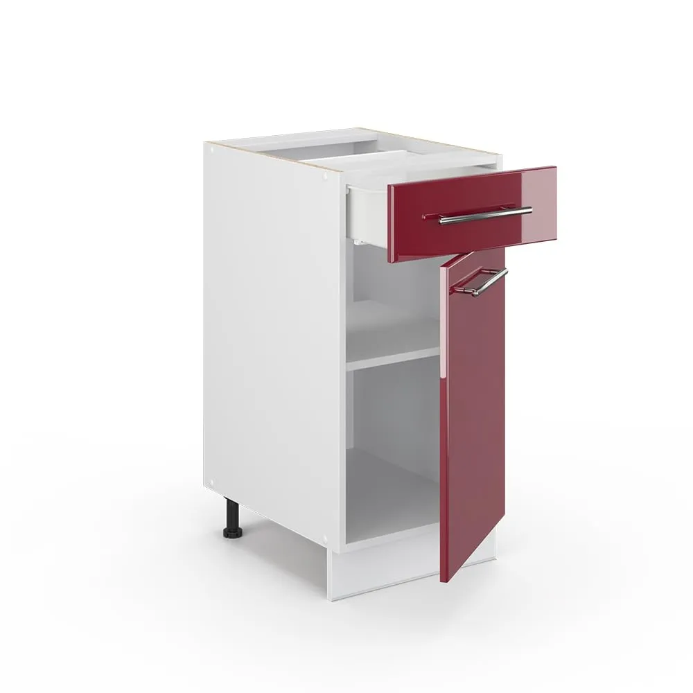 Vicco Mobiletto base per cucina Fame-Line, Bordeaux lucido, 40 cm - immagine 5