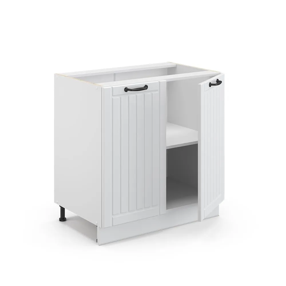 Vicco Fame-Line Mobiletto base cucina, Bianco country/Bianco, 80 cm - immagine 5