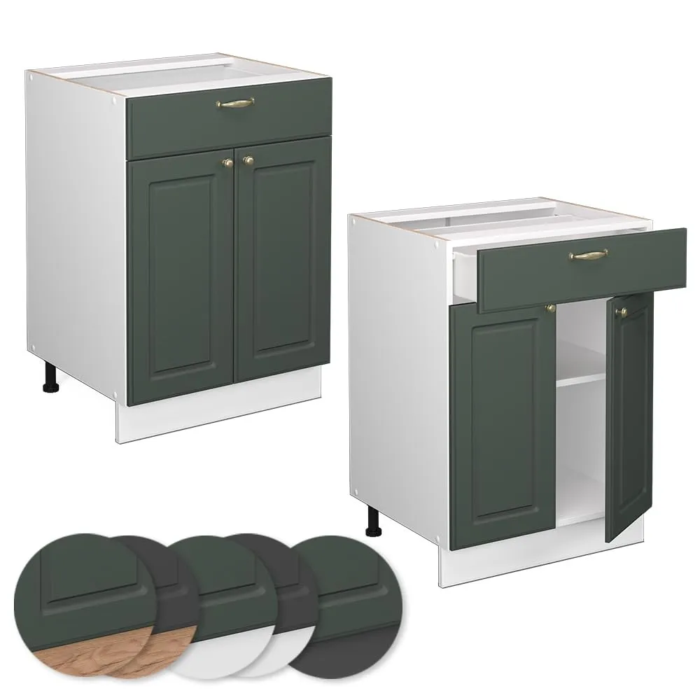 Vicco Mobiletto Base per Cucina Fame-Line, Verde-oro Country, 60 cm - immagine 6