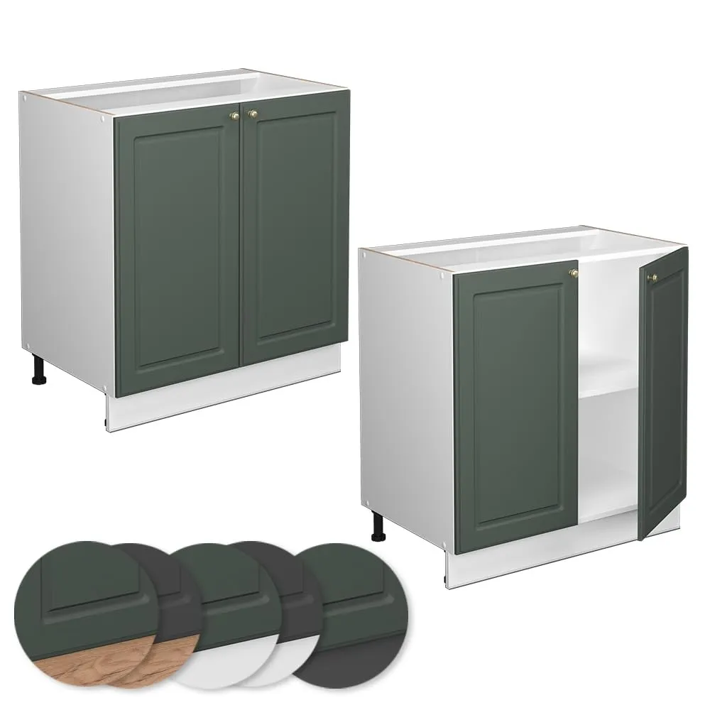 Vicco Mobiletto Base Cucina Fame-Line, Verde-oro Country/Bianco, 80 cm - immagine 6