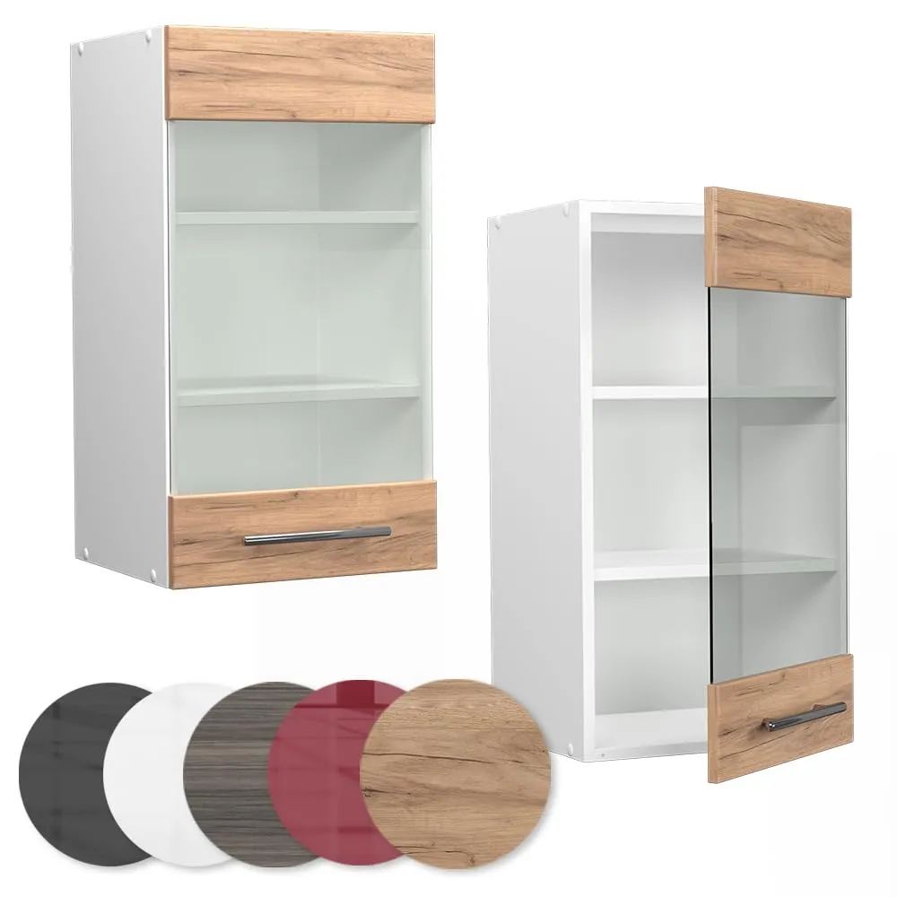 Vicco Mobile da cucina in vetro Fame-Line, Rovere dorato, 40 cm - immagine 5