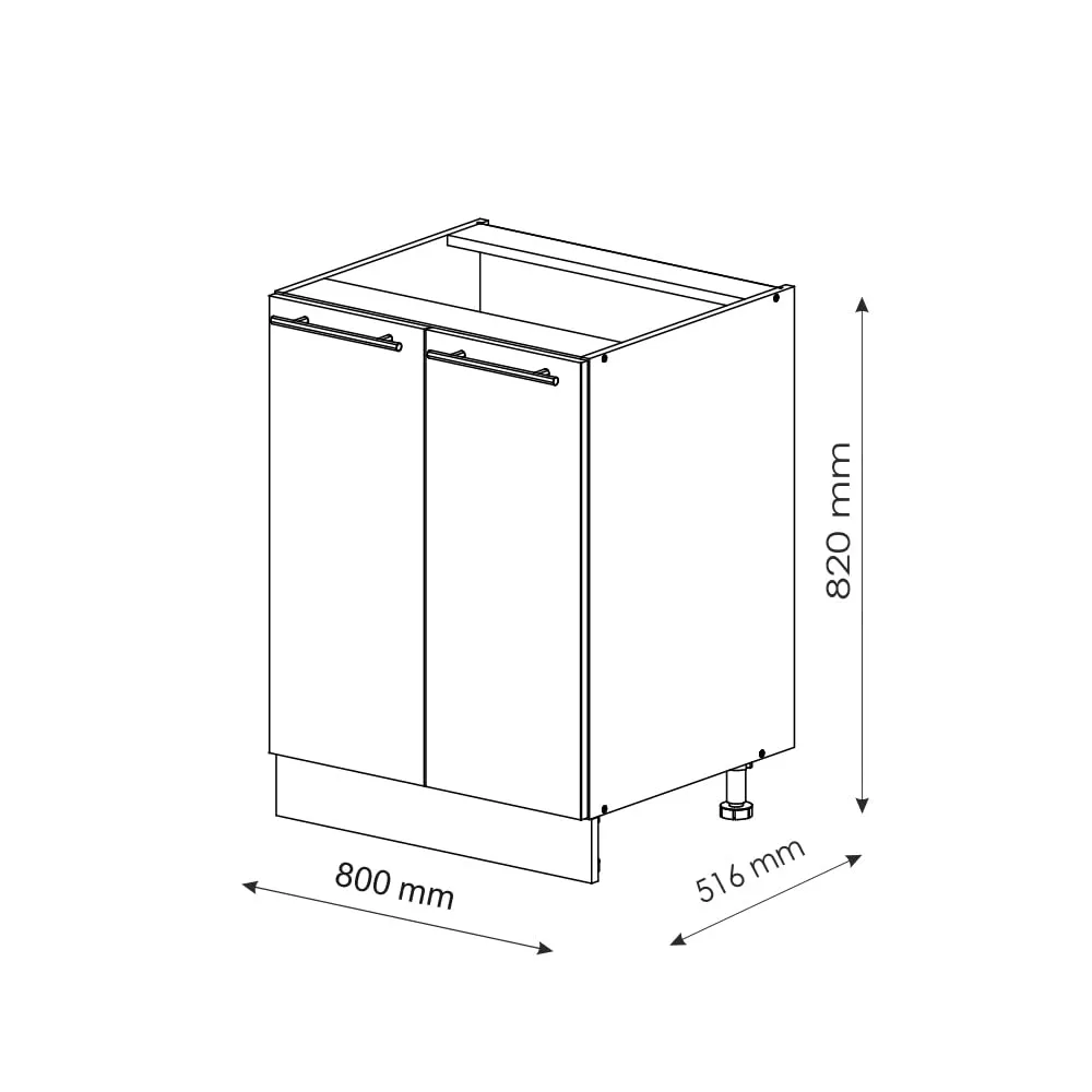 Vicco Mobiletto base cucina Fame-Line, Rovere dorato/Bianco, 80 cm - immagine 2