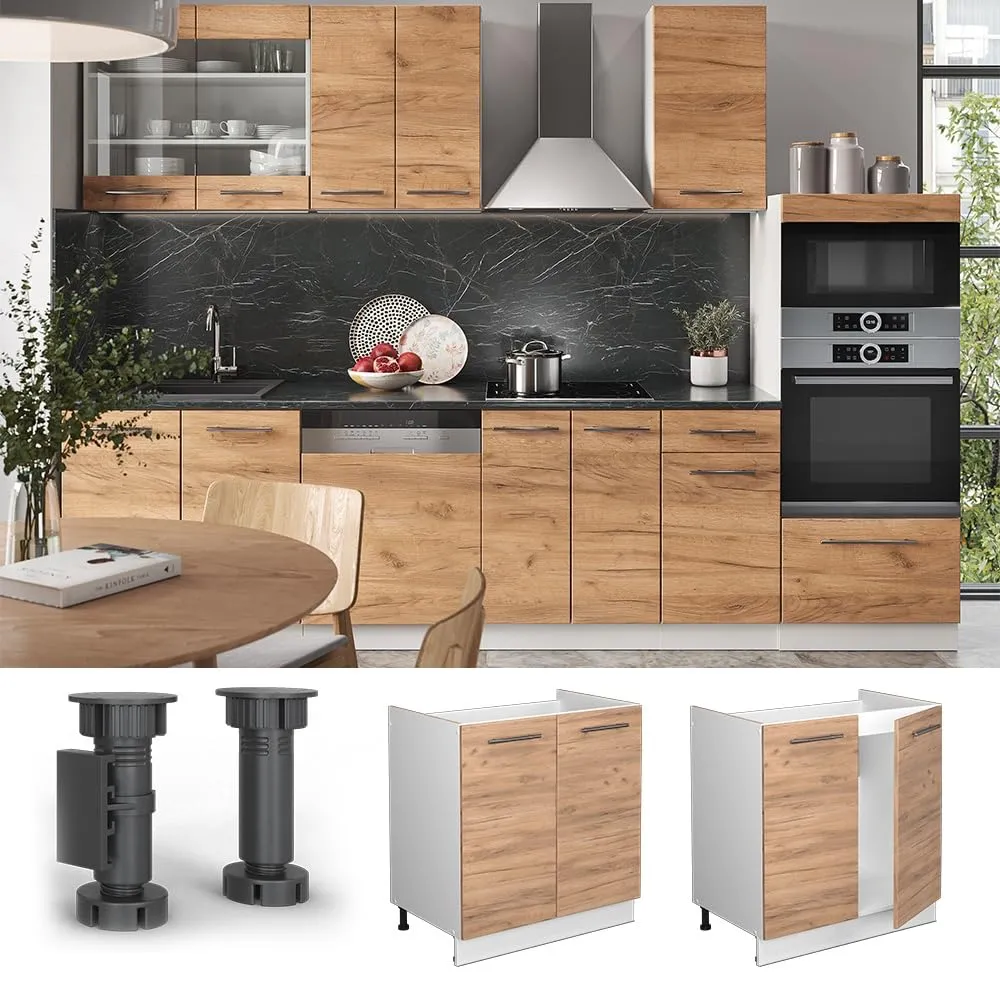 Vicco Mobile Lavello Cucina Fame-Line, Rovere Dorato, 80 cm - immagine 4