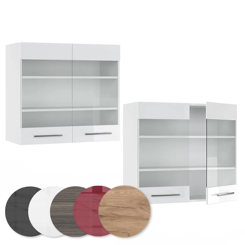Vicco Fame-Line Mobile da Cucina in Vetro, Bianco Lucido, 80 cm - immagine 5