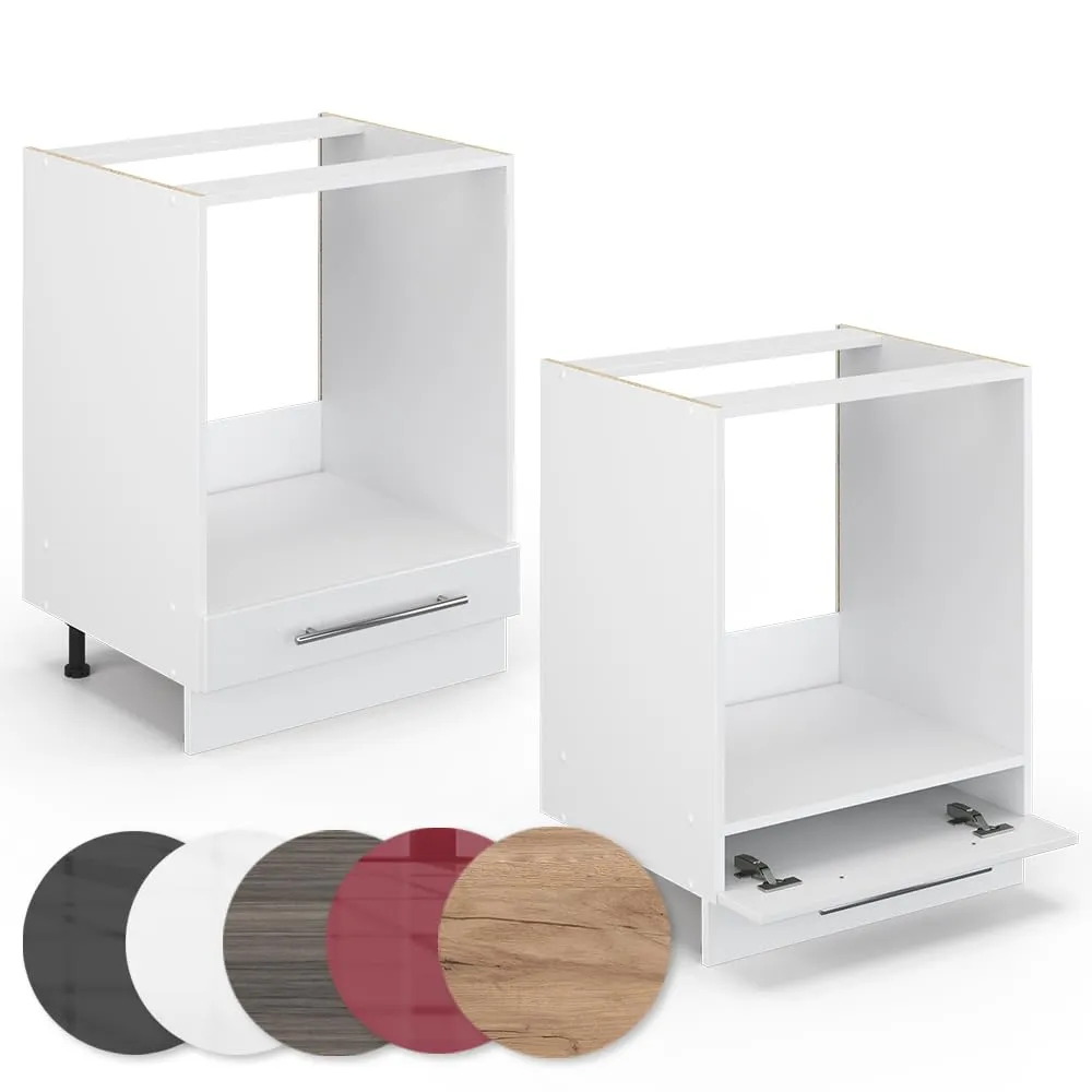 Vicco Mobile per forno da incasso Fame-Line, Bianco lucido, 60 cm - immagine 6