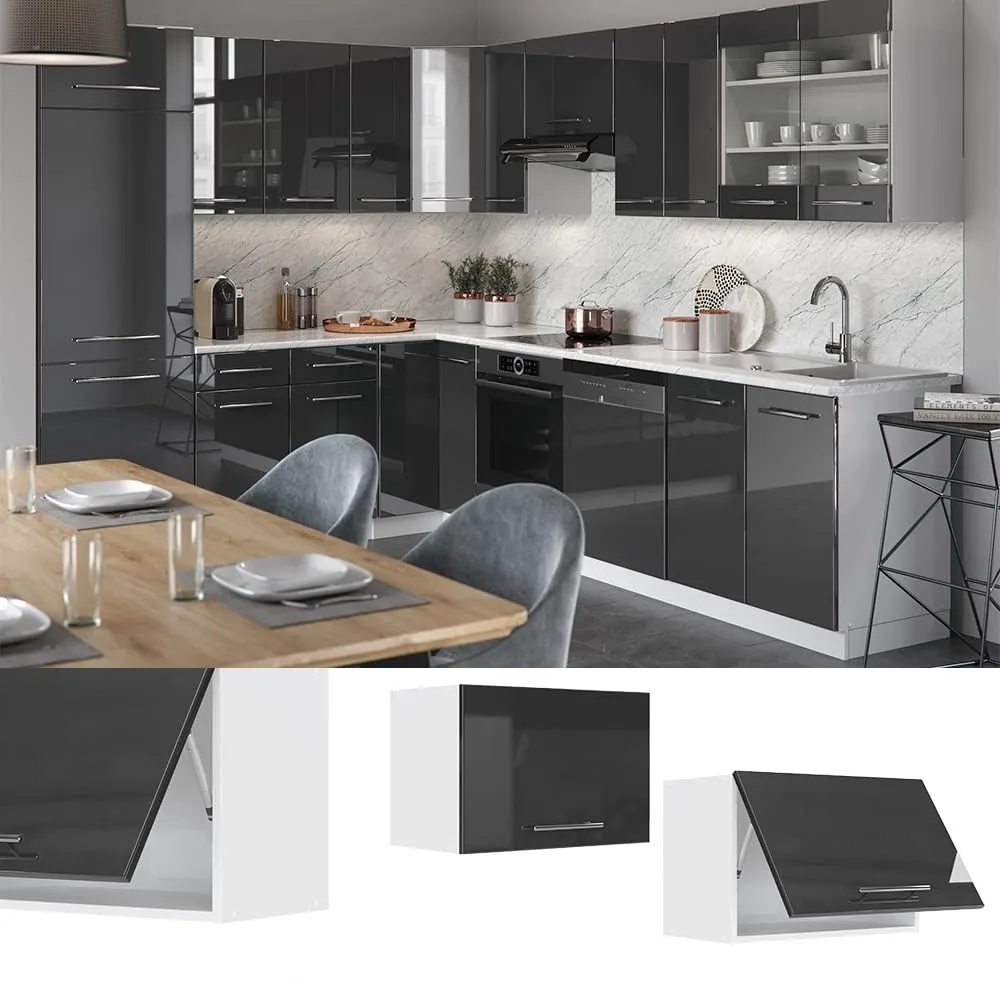 Vicco Pensile da cucina Fame-Line, Antracite lucido, 60 cm - immagine 2