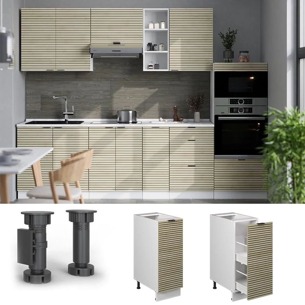 Vicco Fame-Line Dispensa Cucina con Cassetto Estraibile, Pannello in Quercia, 30 cm - immagine 5