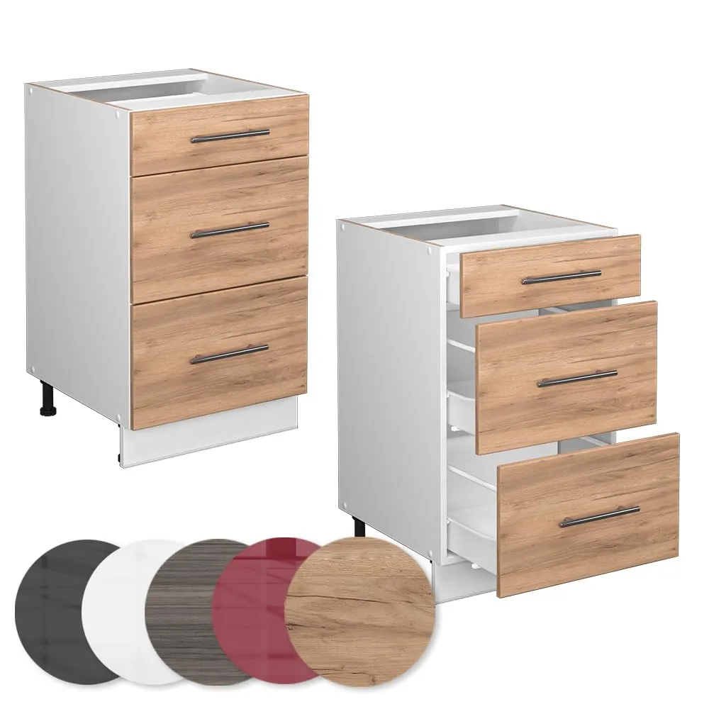 Vicco Mobiletto base per cucina Fame-Line, Rovere dorato, 50 cm - immagine 6