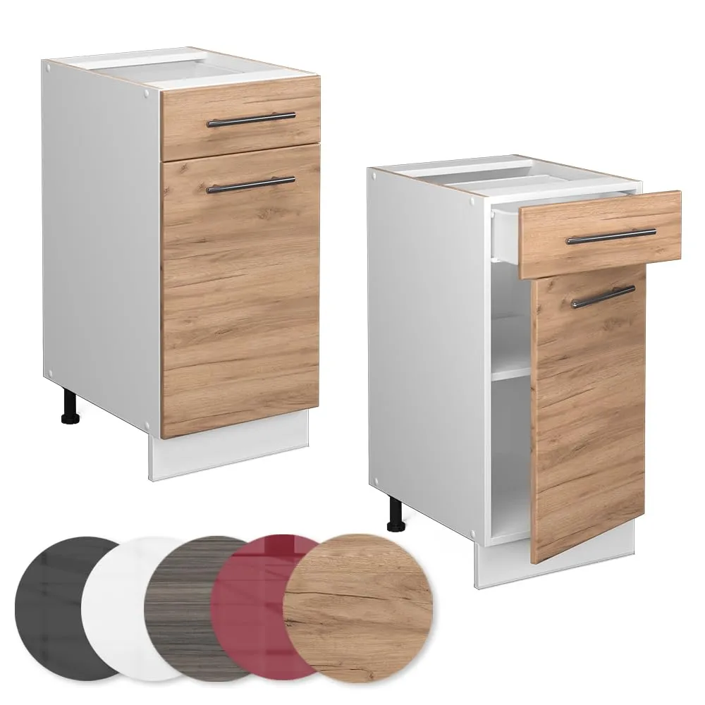 Vicco Mobiletto base per cucina Fame-Line, Rovere dorato, 40 cm - immagine 6