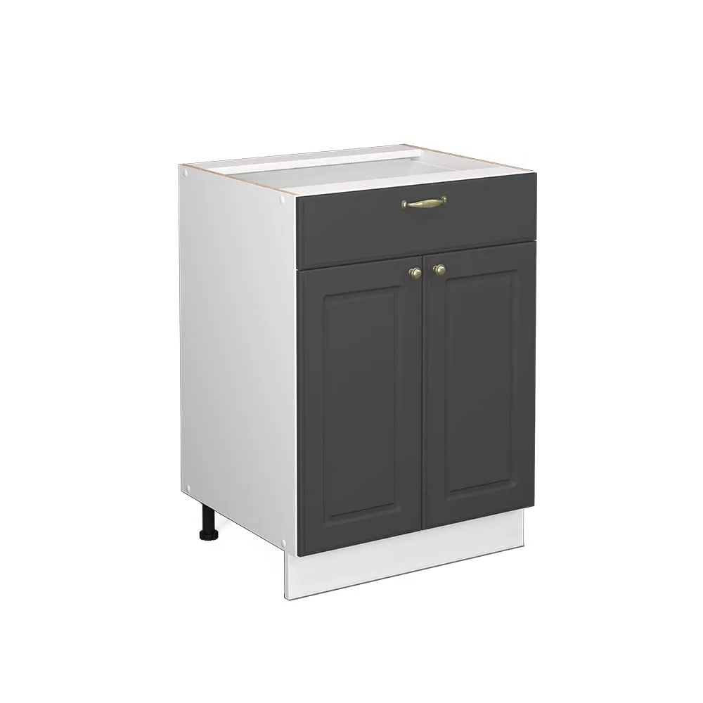 Vicco Mobiletto Base per Cucina Fame-Line, Antracite-oro, 60 cm - immagine 1