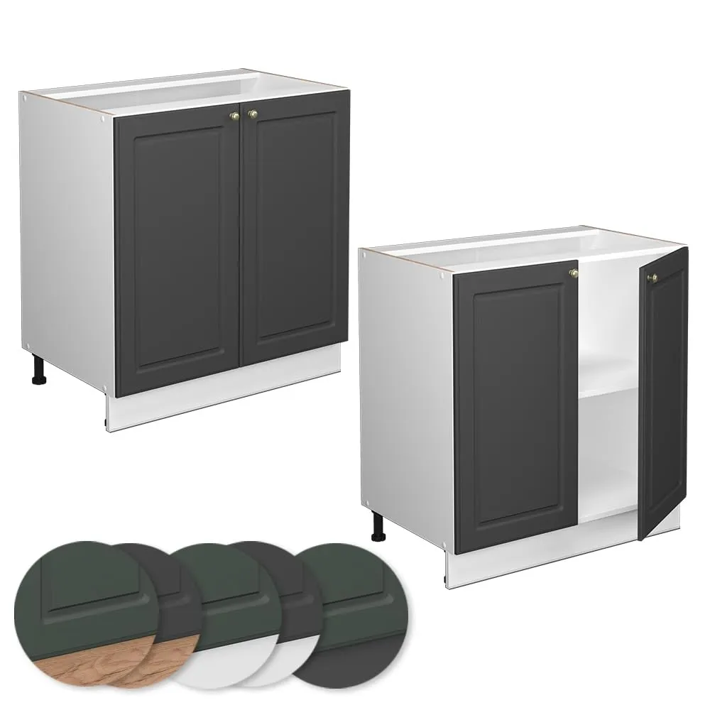 Vicco Mobiletto base cucina Fame-Line, Oro-antracite Country/Bianco, 80 cm - immagine 6