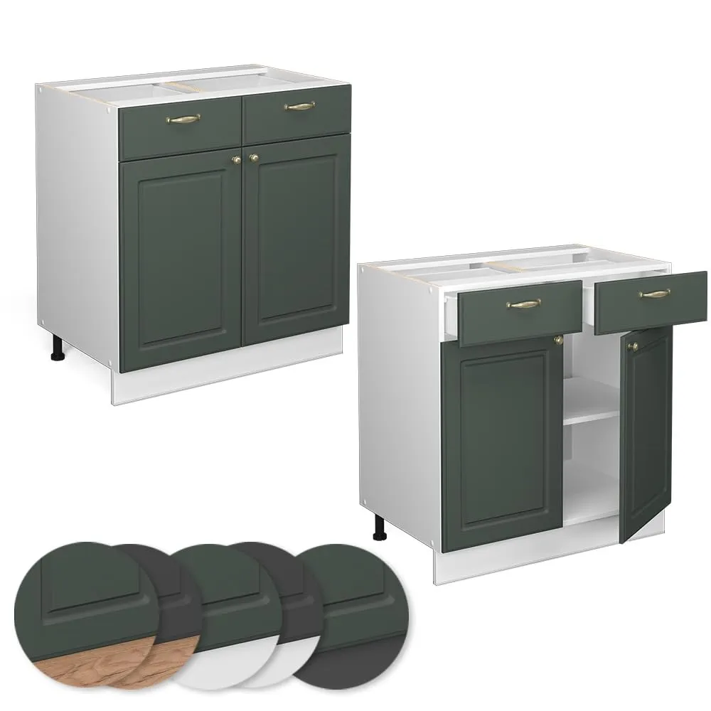 Vicco Mobiletto base per cucina Fame-Line, Verde-oro country, 80 cm - immagine 6