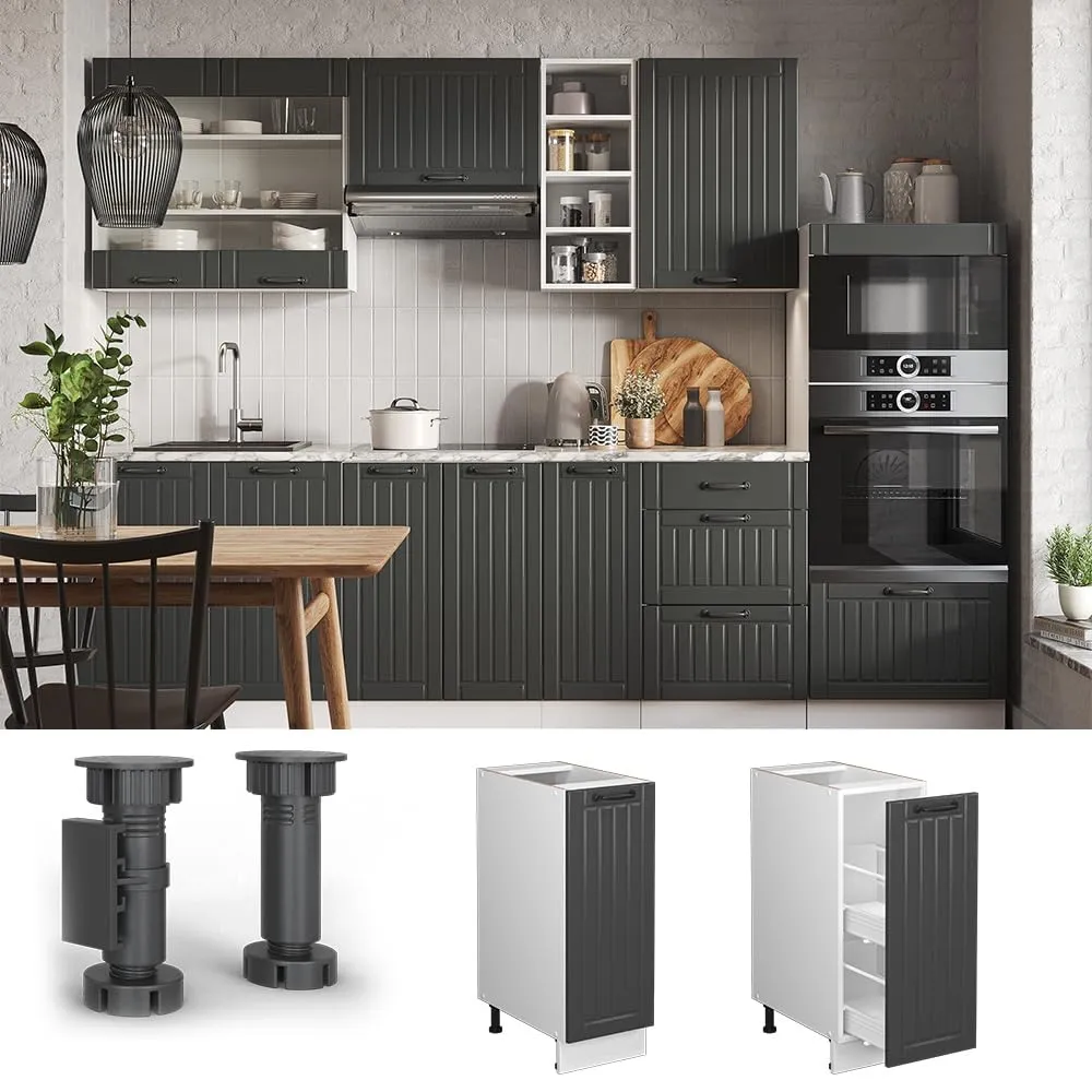 Vicco Fame-Line Dispensa Cucina con Cassetto Estraibile, Antracite Country, 30 cm - immagine 4