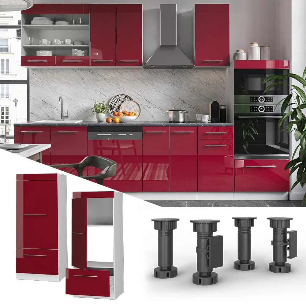 Vicco Mobile Cucina Dispensa Fame-Line, Bordeaux Lucido/Bianco, 60 cm - immagine 2