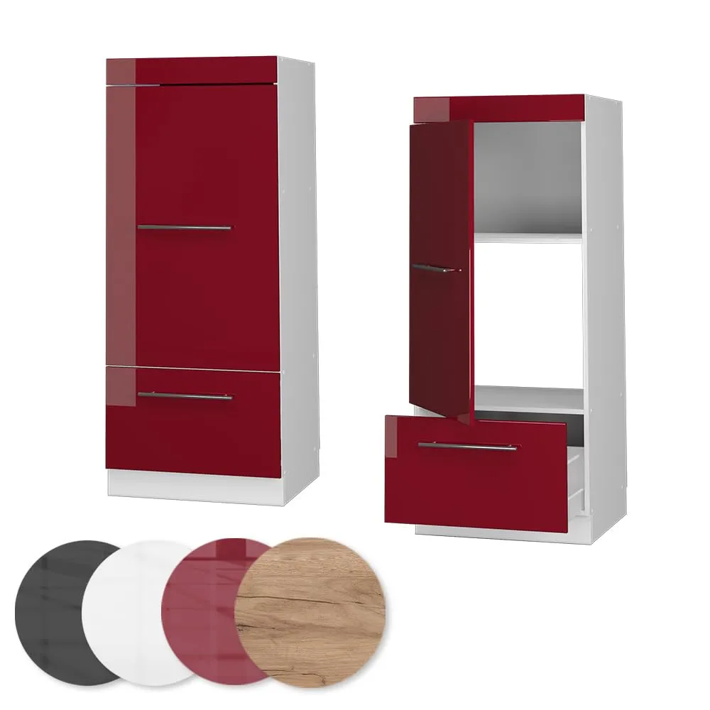 Vicco Mobile Cucina Dispensa Fame-Line, Bordeaux Lucido/Bianco, 60 cm - immagine 5