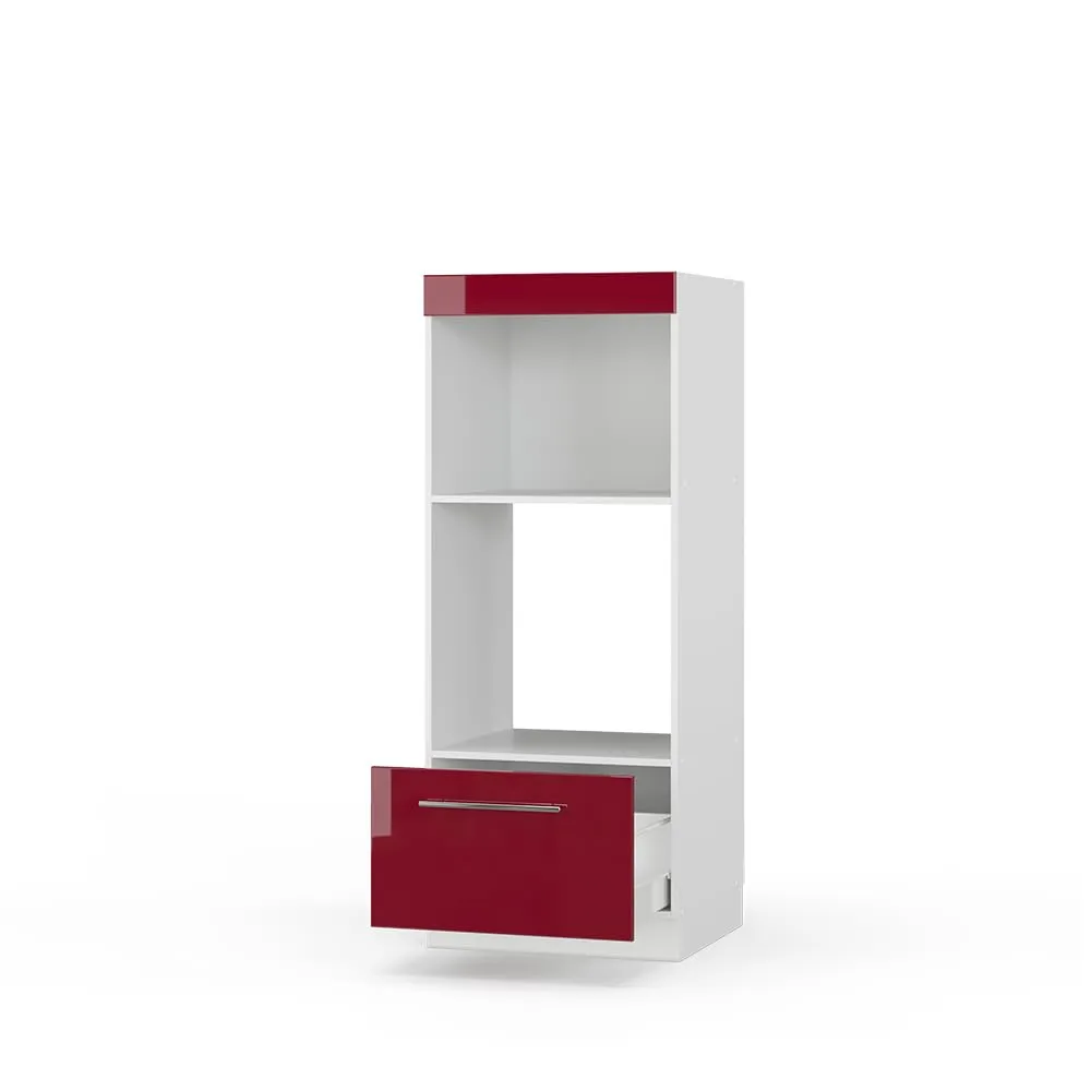 Vicco Mobile cucina microonde Fame-Line, Bordeaux lucido, 60 cm - immagine 4