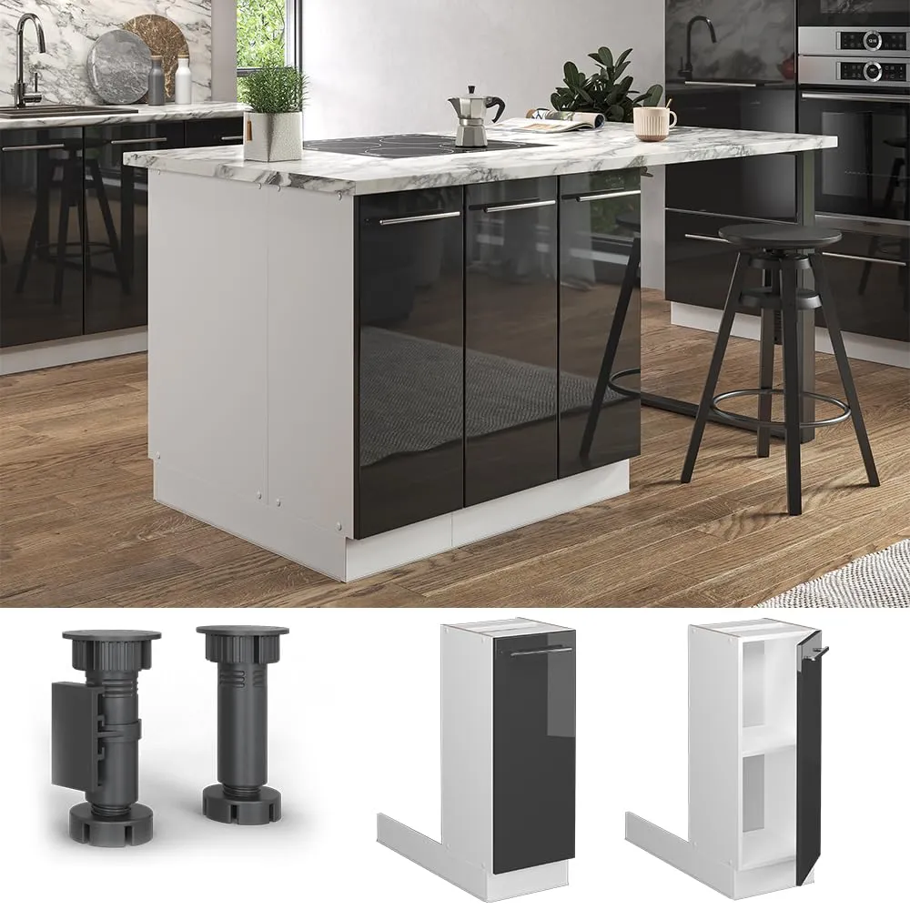 Vicco Isola Cucina Fame-Line, Antracite Lucido, 30 cm - immagine 2