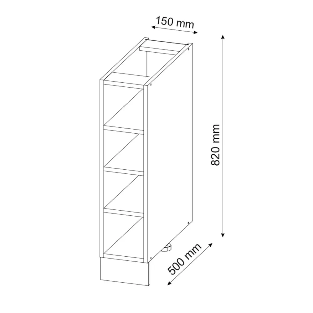 Vicco Scaffale da cucina Fame-Line, Bianco, 15 cm - immagine 3