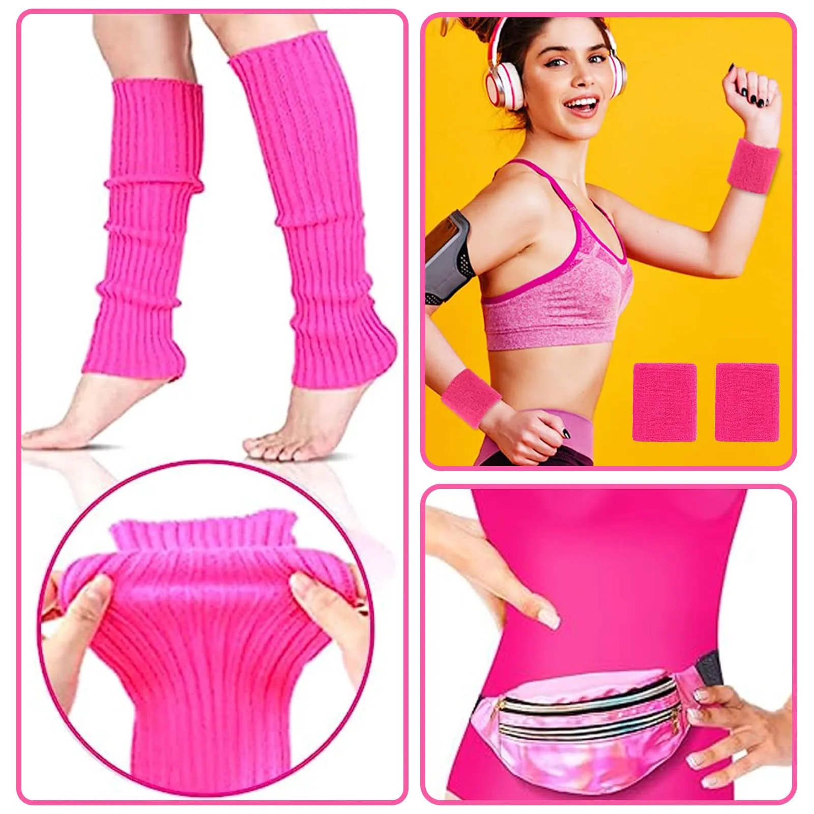 DAZZTIME Costume Anni 80 e 90 Donna Set Accessori per Festa a Tema, Carnevale, Halloween e Cosplay - immagine 3