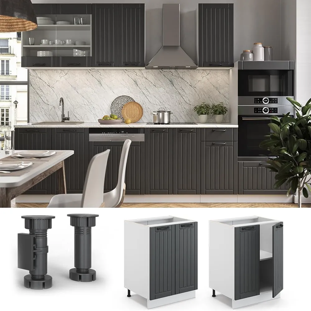 Vicco Mobiletto Base Cucina Fame-Line, Antracite Country, 60 cm - immagine 4