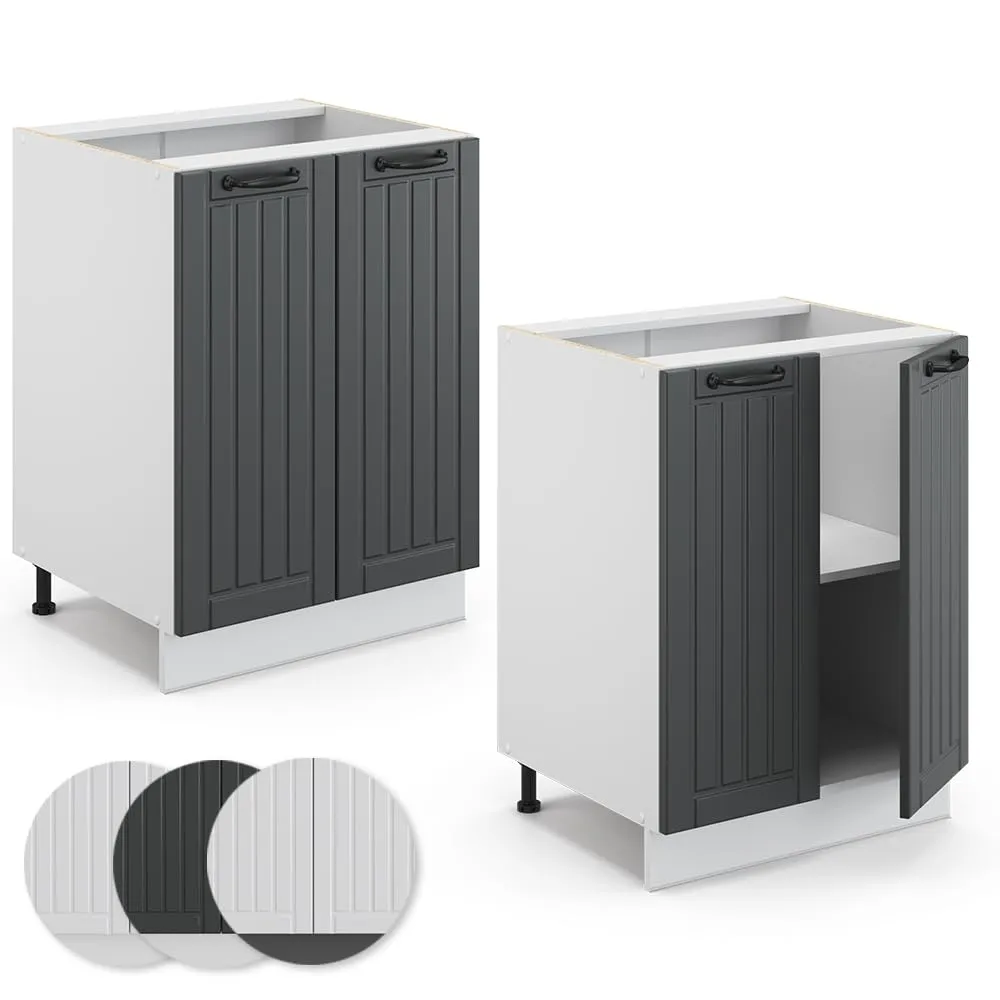 Vicco Mobiletto Base Cucina Fame-Line, Antracite Country, 60 cm - immagine 6