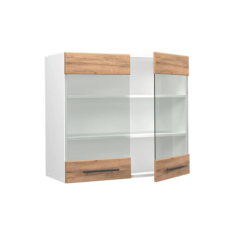 Vicco Mobile da cucina in vetro Fame-Line, Rovere dorato, 80 cm - immagine 4