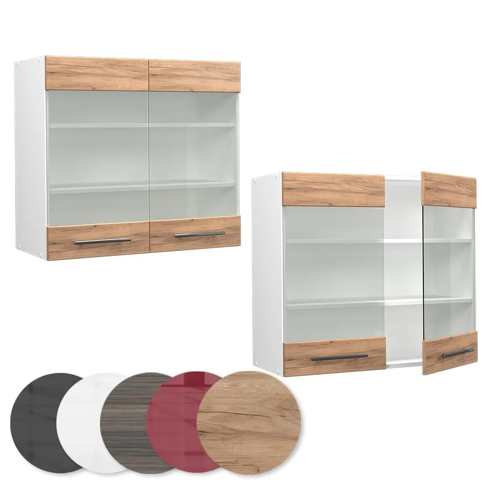 Vicco Mobile da cucina in vetro Fame-Line, Rovere dorato, 80 cm - immagine 5