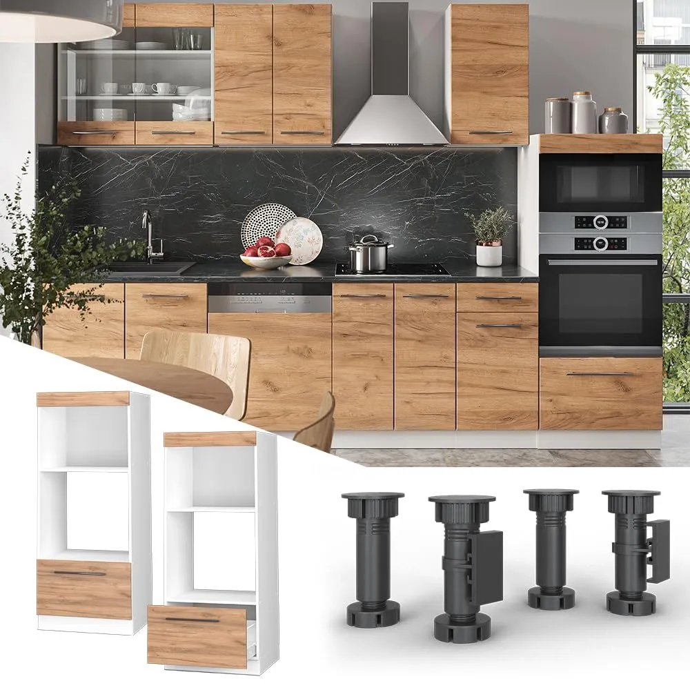 Vicco Mobile Cucina Microonde Fame-Line, Rovere Dorato, 60 cm - immagine 2