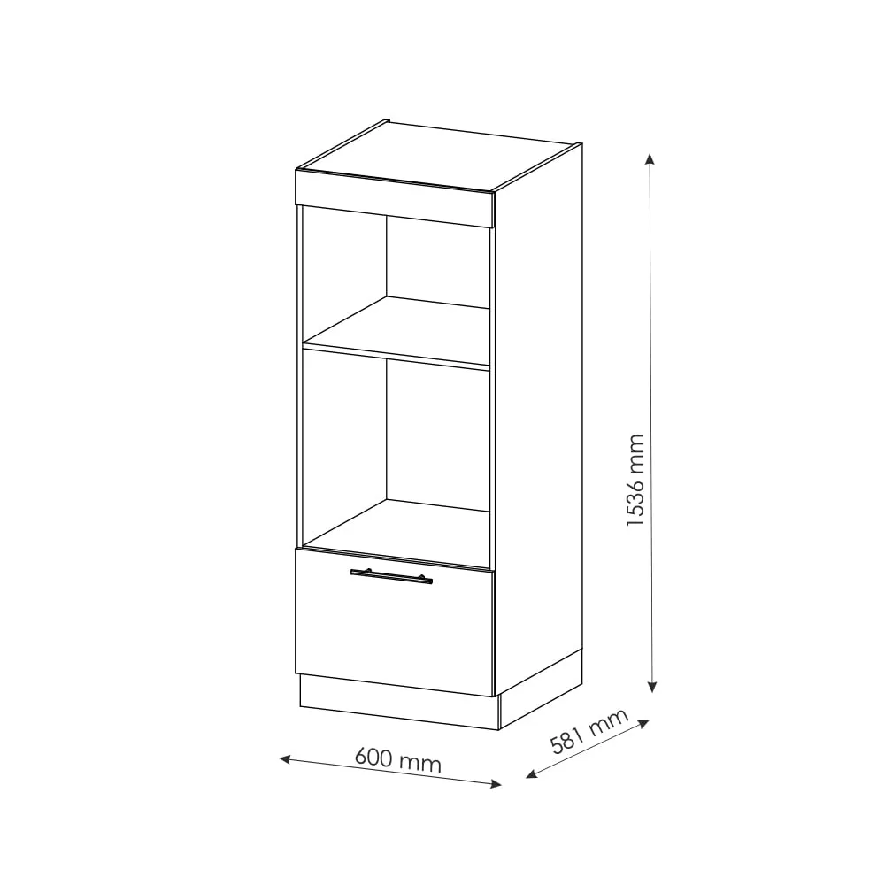 Vicco Mobile Cucina Microonde Fame-Line, Rovere Dorato, 60 cm - immagine 3