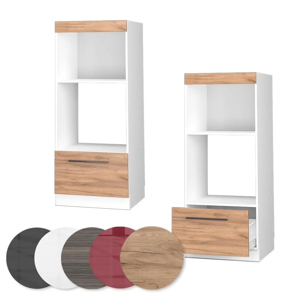 Vicco Mobile Cucina Microonde Fame-Line, Rovere Dorato, 60 cm - immagine 5