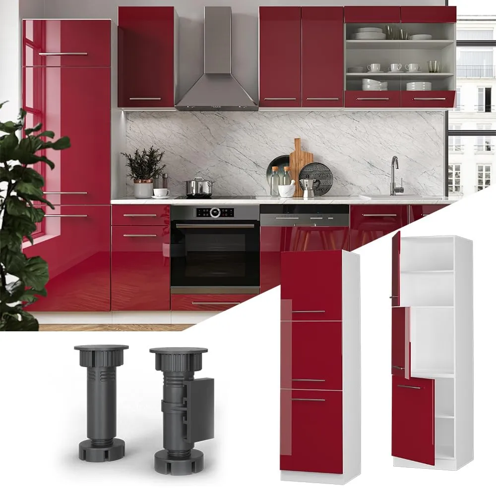 Vicco Mobile Cucina Dispensa Fame-Line, Bordeaux Lucido/Bianco, 60 cm - immagine 2