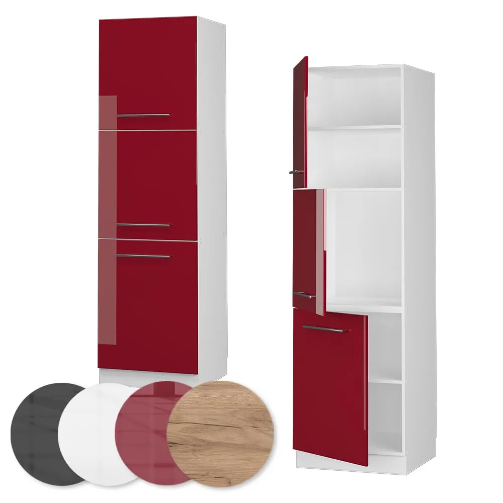 Vicco Mobile Cucina Dispensa Fame-Line, Bordeaux Lucido/Bianco, 60 cm - immagine 5