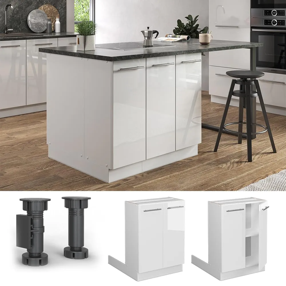 Vicco Isola cucina Fame-Line, Bianco lucido, 60 cm - immagine 2