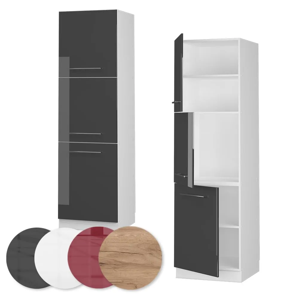 Vicco Mobile Cucina Dispensa Fame-Line, Antracite Lucido/Bianco, 60 cm - immagine 5
