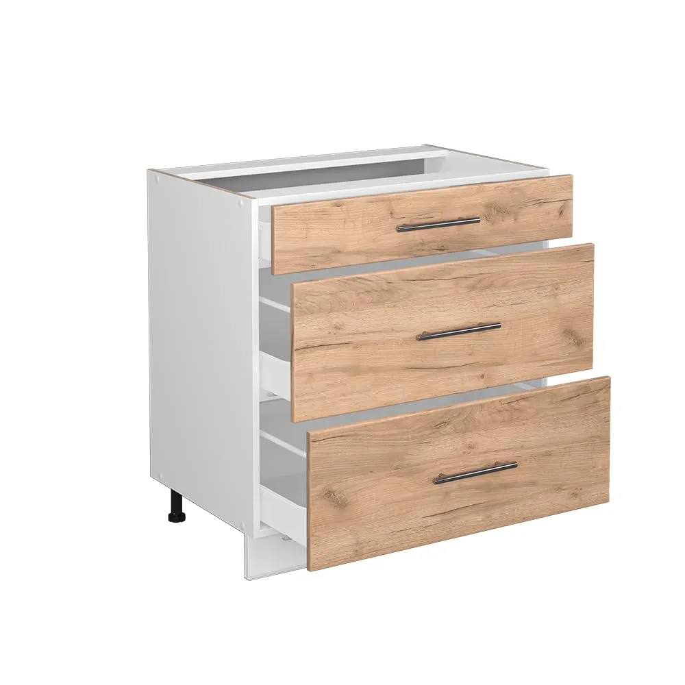 Vicco Mobiletto Base per Cucina Fame-Line, Rovere Dorato, 80 cm - immagine 5