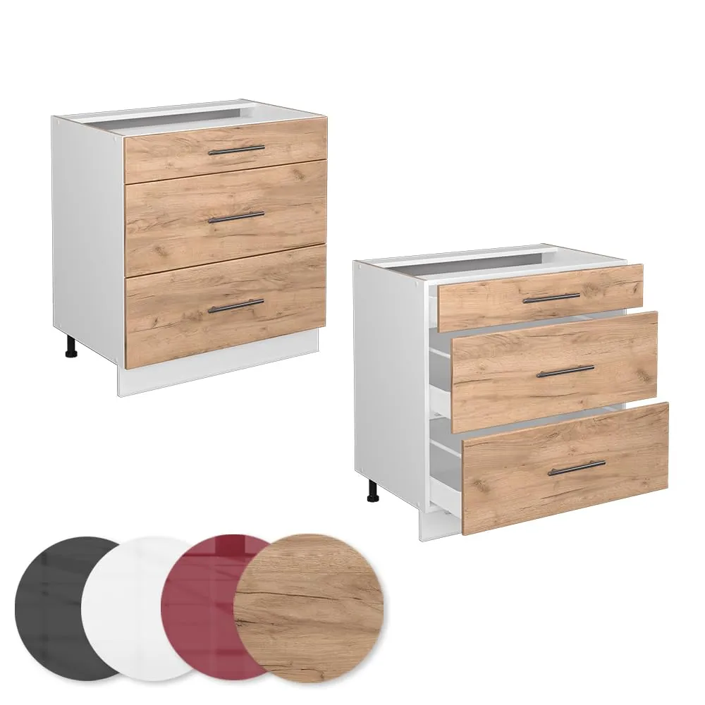 Vicco Mobiletto Base per Cucina Fame-Line, Rovere Dorato, 80 cm - immagine 6