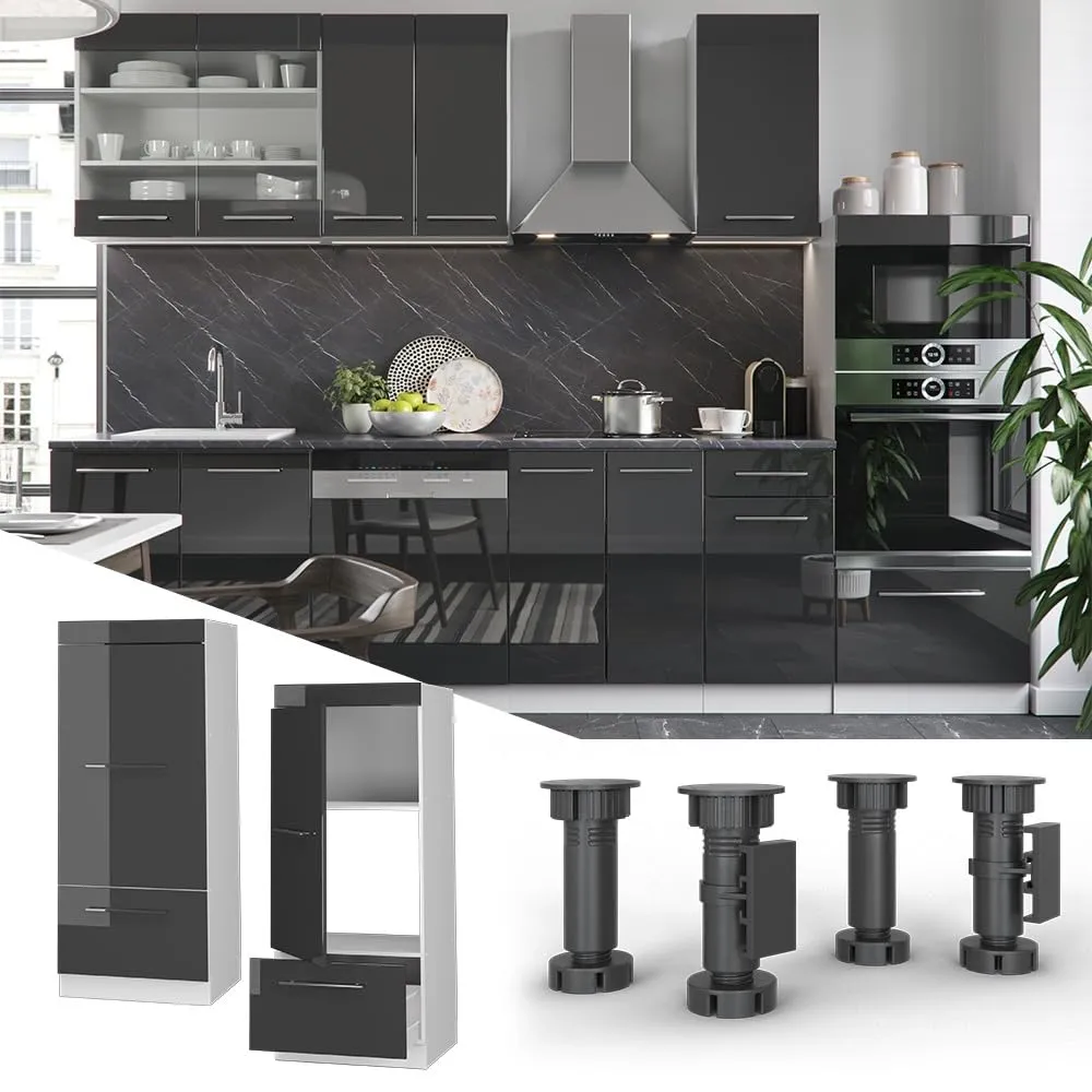 Vicco Mobile Cucina Dispensa Fame-Line, Antracite Lucido/Bianco, 60 cm - immagine 2