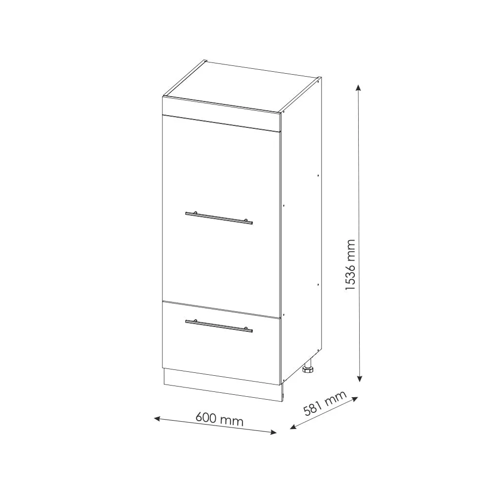 Vicco Mobile Cucina Dispensa Fame-Line, Antracite Lucido/Bianco, 60 cm - immagine 3
