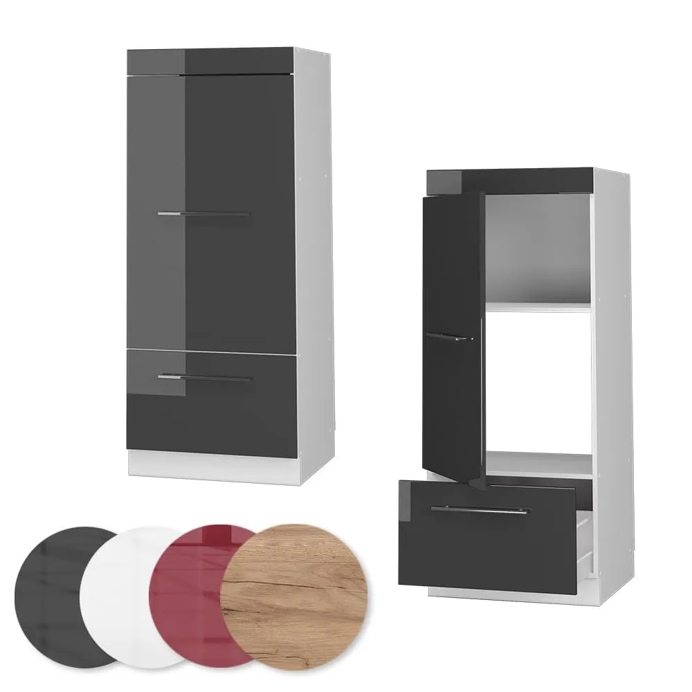 Vicco Mobile Cucina Dispensa Fame-Line, Antracite Lucido/Bianco, 60 cm - immagine 5