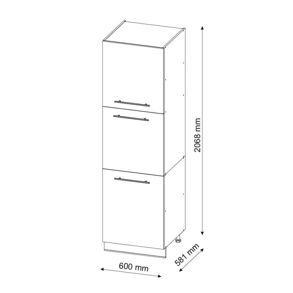 Vicco Mobile Cucina Dispensa Fame-Line, Bianco Lucido/Bianco, 60 cm - immagine 3