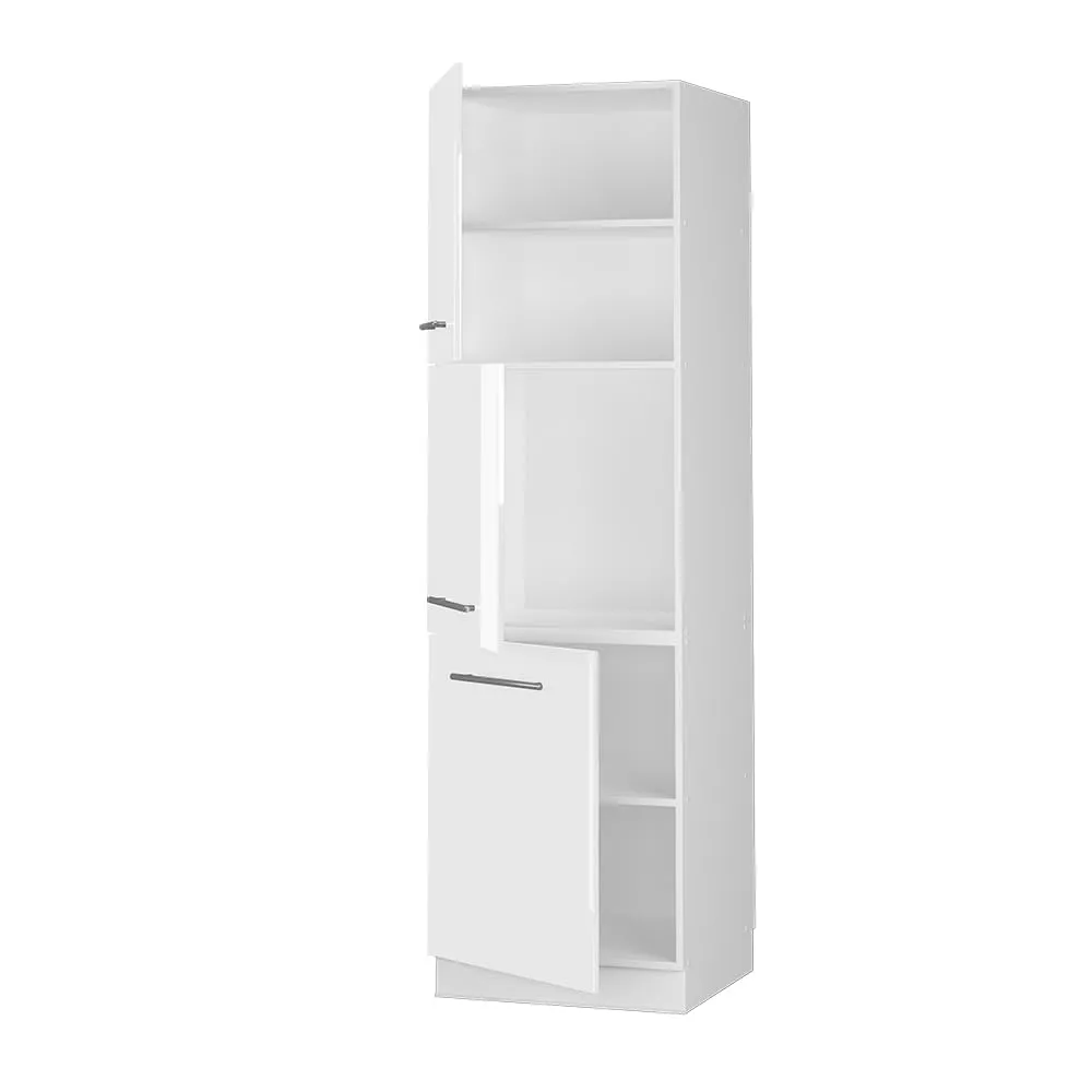 Vicco Mobile Cucina Dispensa Fame-Line, Bianco Lucido/Bianco, 60 cm - immagine 4