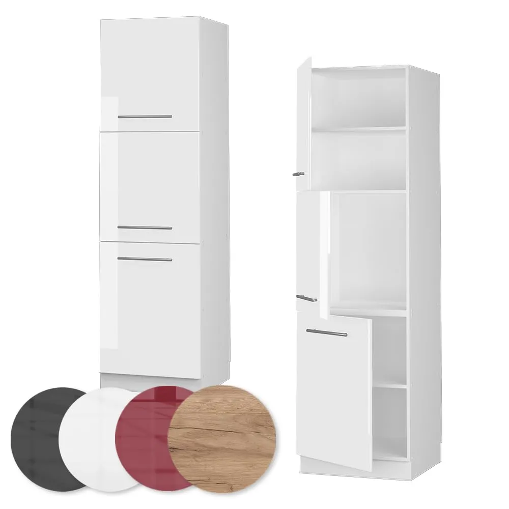 Vicco Mobile Cucina Dispensa Fame-Line, Bianco Lucido/Bianco, 60 cm - immagine 5