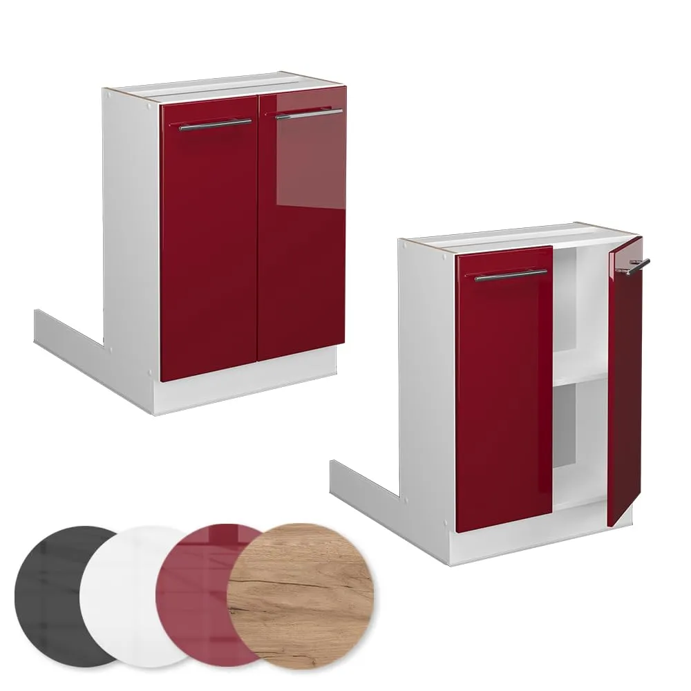 Vicco Isola Cucina Fame-Line, Bordeaux Lucido, 60 cm - immagine 5