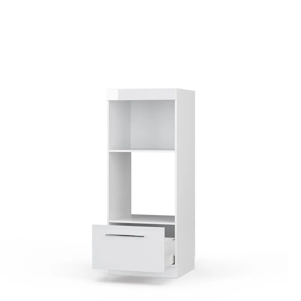 Vicco Mobile Cucina Microonde Fame-Line, Bianco Lucido, 60 cm - immagine 1