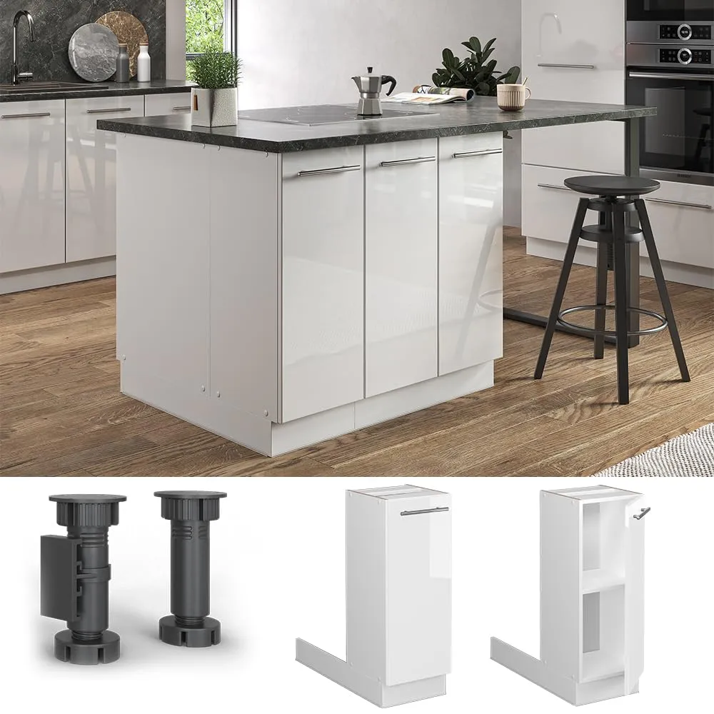 Vicco Isola Cucina Fame-Line, Bianco Lucido, 30 cm - immagine 2