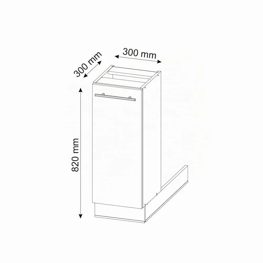 Vicco Isola cucina Fame-Line, Bordeaux lucido, 30 cm - immagine 3