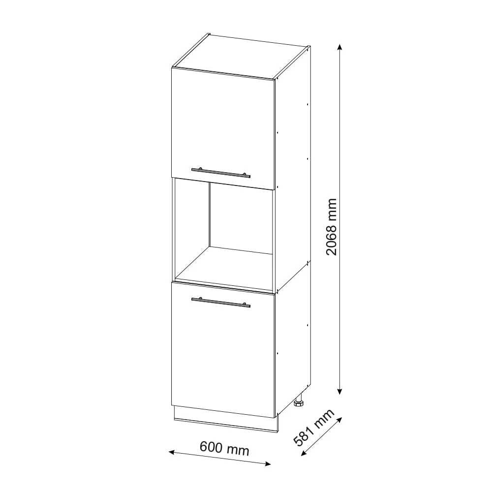 Vicco Mobile per forno da incasso Fame-Line, Bordeaux lucido, 60 cm - immagine 2